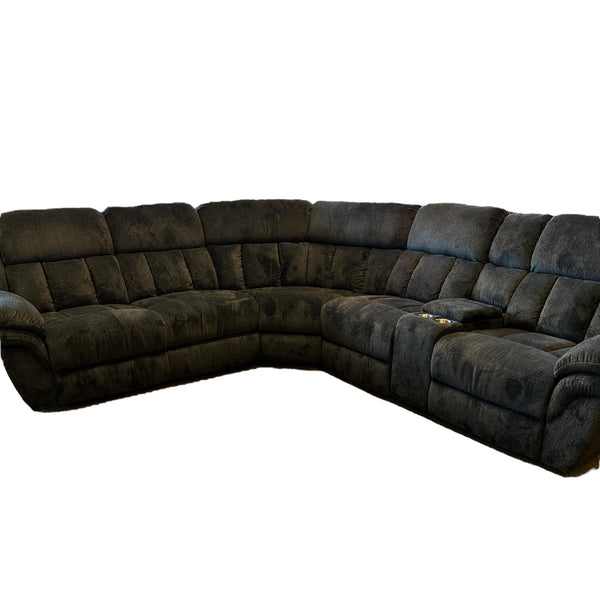 Klaussner McCobb Reclining Fabric 6 pc Sectional McCobb 6 pc Reclining Sectional - Charcoal IMAGE 1