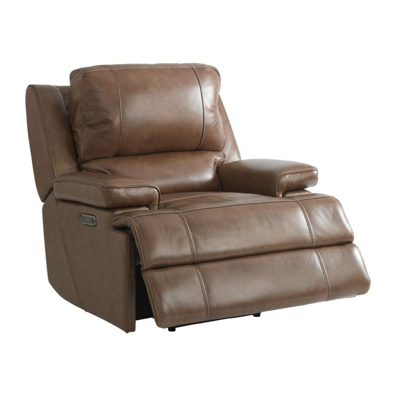 Bassett Club Level Power Leather Recliner with Wall Recline 3729-POU IMAGE 3