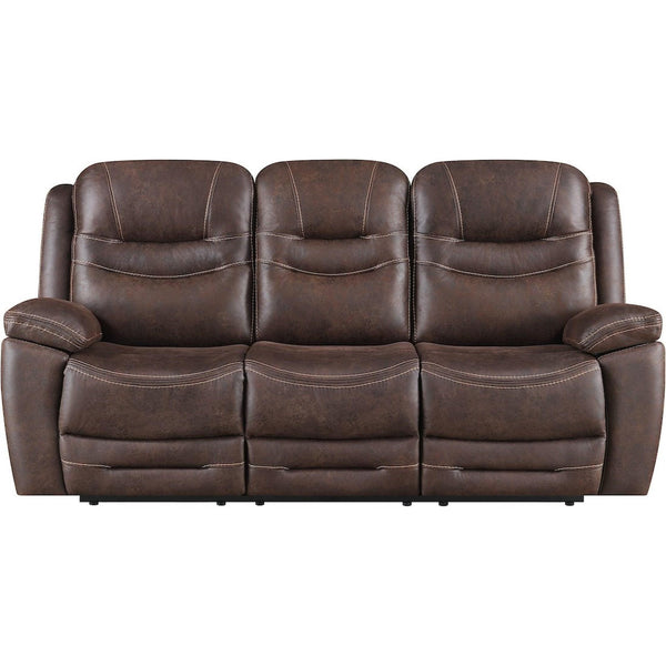 Klaussner Turismo Power Reclining Leather Look Sofa Turismo Power Reclining Sofa with Drop Down Table IMAGE 1