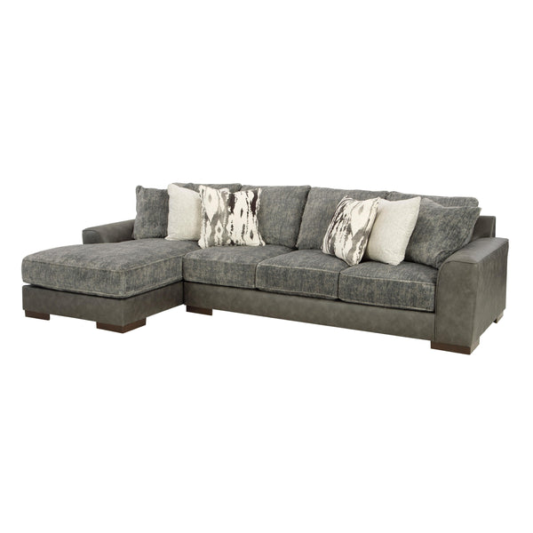 Signature Design by Ashley Larkstone Fabric and Leather Look 2 pc Sectional 1740216/1740267 IMAGE 1