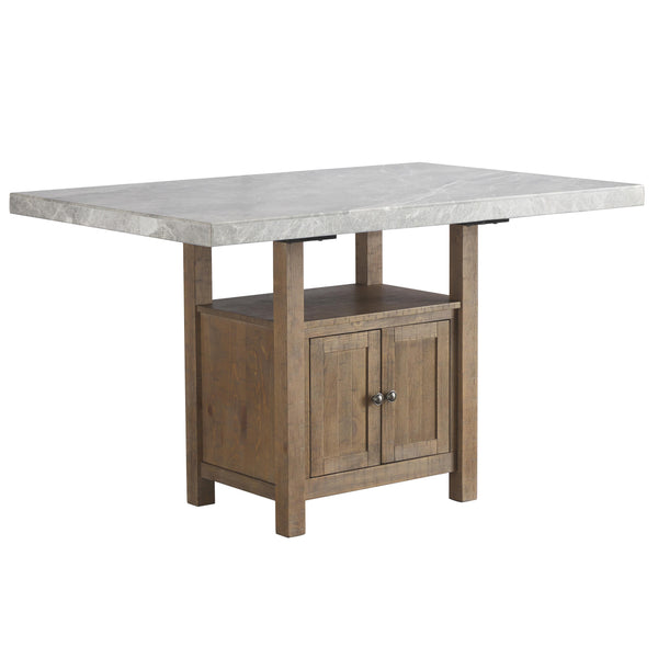 Signature Design by Ashley Aleeda Counter Height Dining Table with Marble Top and Pedestal Base D747-13T/D747-13B IMAGE 1