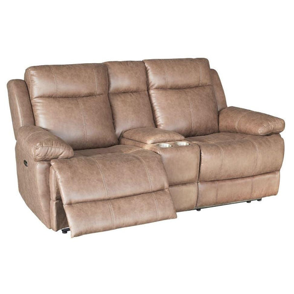 Klaussner Kepler Power Reclining Leather Look Loveseat Kepler Power Reclining Loveseat- Coral Mushroom IMAGE 1