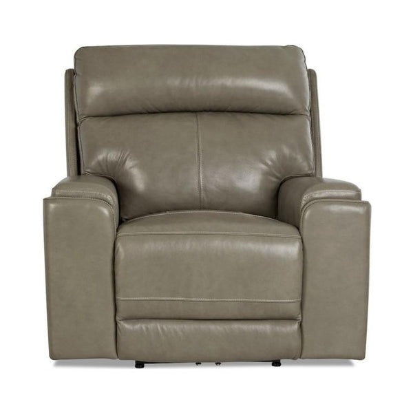 Klaussner Santana Power Leather Look Recliner Santana-6 Power Reclining Chair - Vateau Grey IMAGE 1