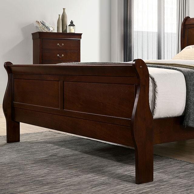 Furniture of America Louis Philippe King Sleigh Bed CM7966CH-EK-BED IMAGE 3