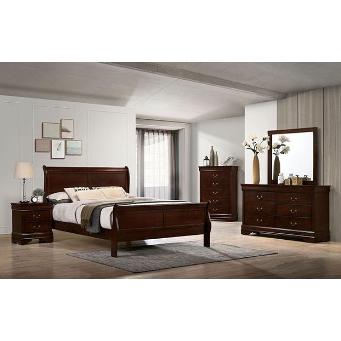 Furniture of America Louis Philippe King Sleigh Bed CM7966CH-EK-BED IMAGE 4