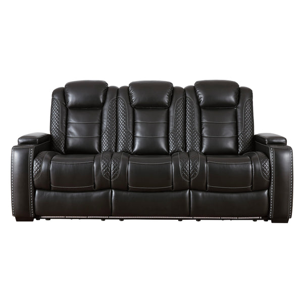 Signature Design by Ashley Party Time Power Reclining Leather Look Sofa 3700315C IMAGE 1