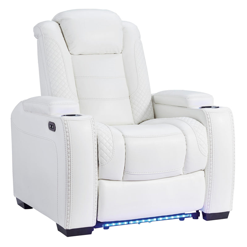 Signature Design by Ashley Party Time Power Leather Look Recliner 3700413C IMAGE 2