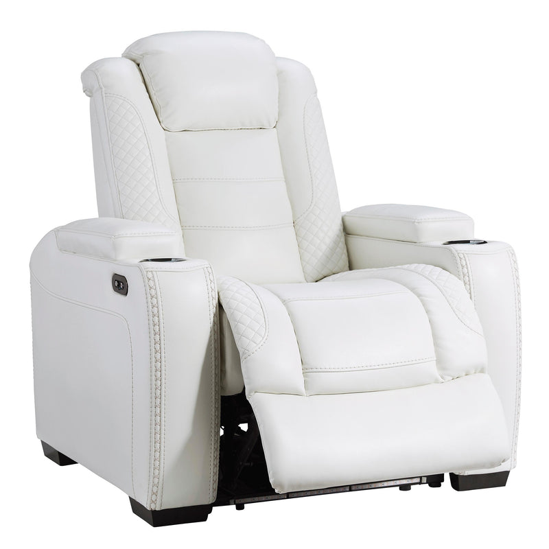 Signature Design by Ashley Party Time Power Leather Look Recliner 3700413C IMAGE 3
