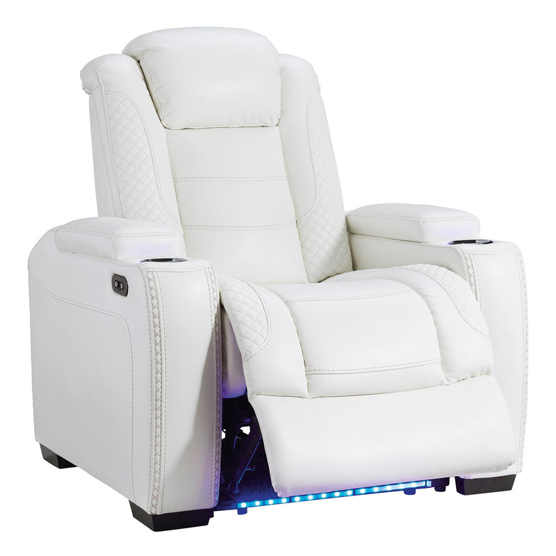 Signature Design by Ashley Party Time Power Leather Look Recliner 3700413C IMAGE 4