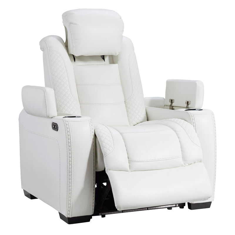 Signature Design by Ashley Party Time Power Leather Look Recliner 3700413C IMAGE 5