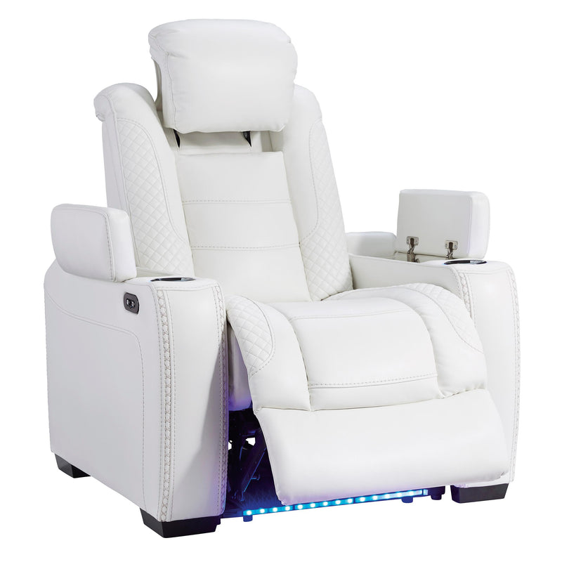 Signature Design by Ashley Party Time Power Leather Look Recliner 3700413C IMAGE 6