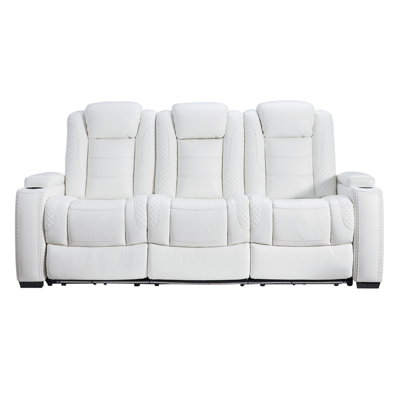 Signature Design by Ashley Party Time Power Reclining Leather Look Sofa 3700415C IMAGE 1