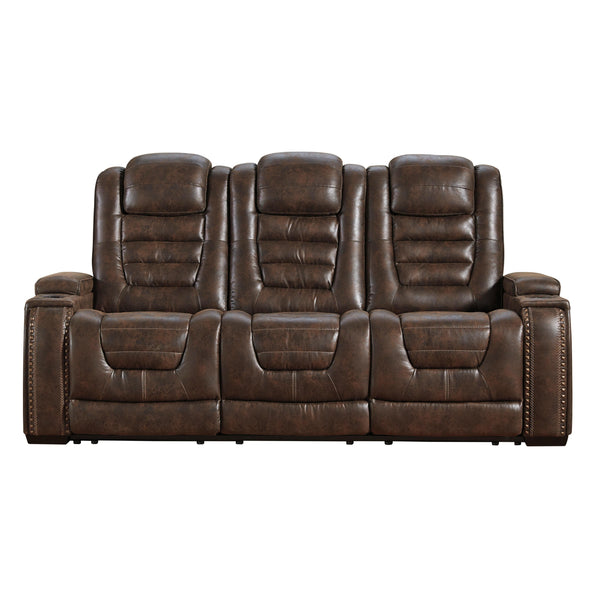 Signature Design by Ashley Game Zone Power Reclining Leather Look Sofa 3850115C IMAGE 1