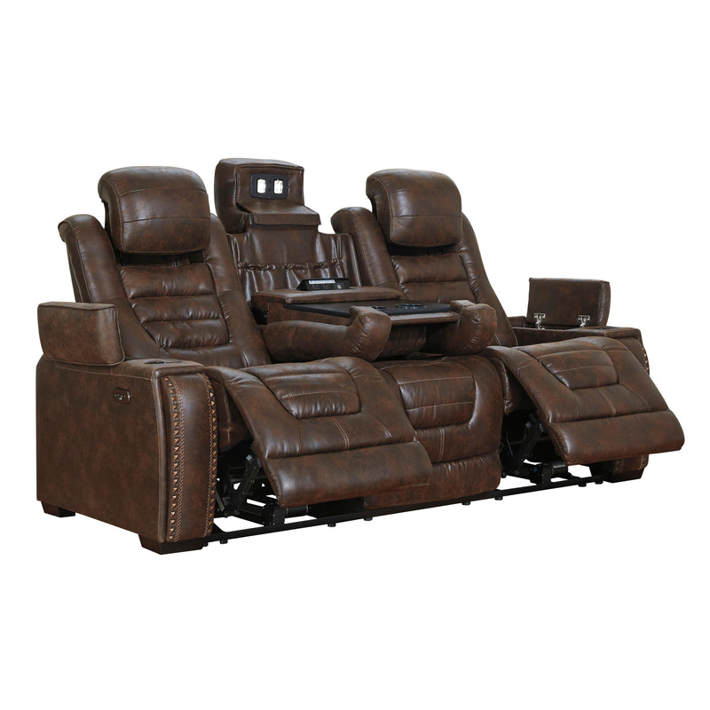 Signature Design by Ashley Game Zone Power Reclining Leather Look Sofa 3850115C IMAGE 2