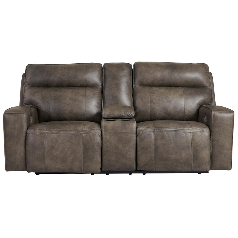 Signature Design by Ashley Game Plan Power Reclining Leather Loveseat U1520518 IMAGE 2