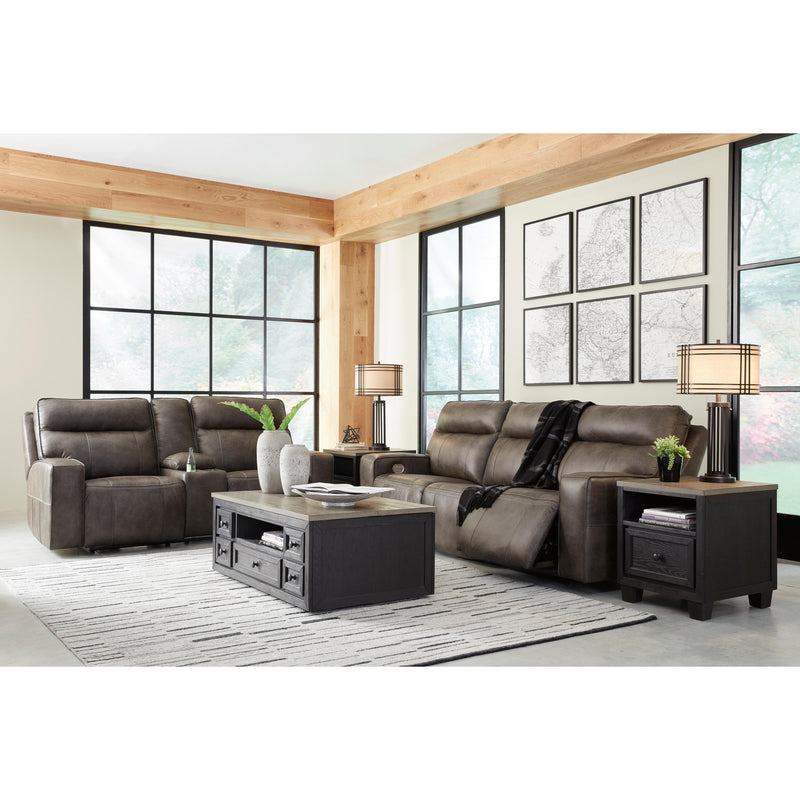 Signature Design by Ashley Game Plan Power Reclining Leather Loveseat U1520518 IMAGE 8