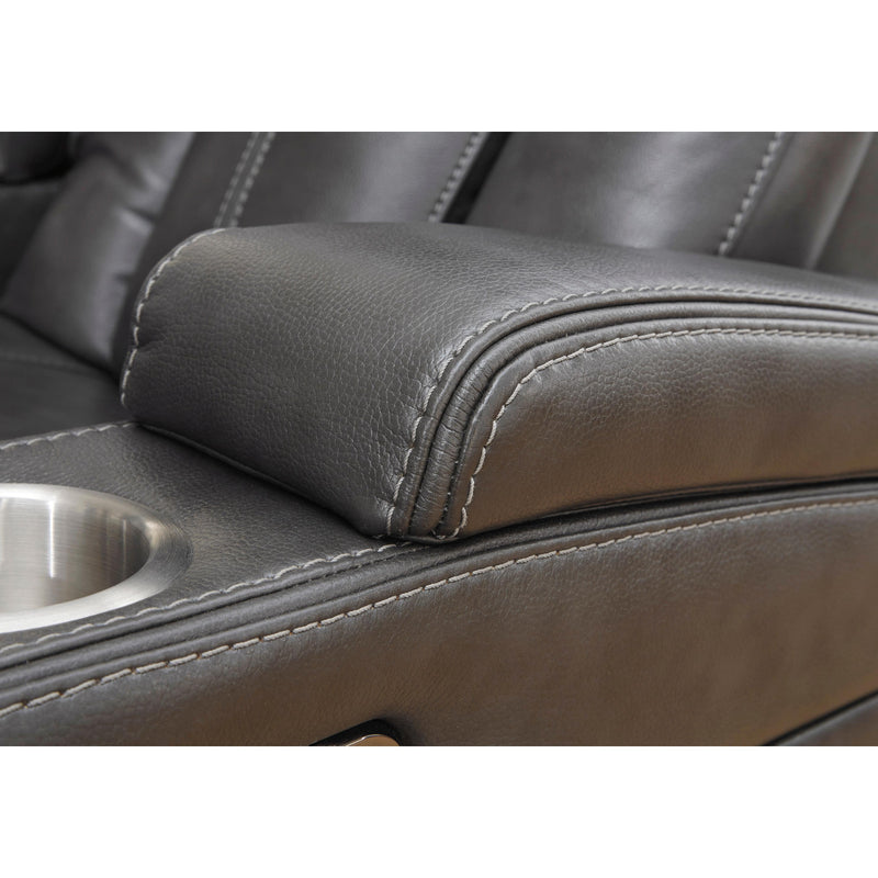 Signature Design by Ashley Turbulance Power Reclining Leather Look Sofa 8500115C IMAGE 6