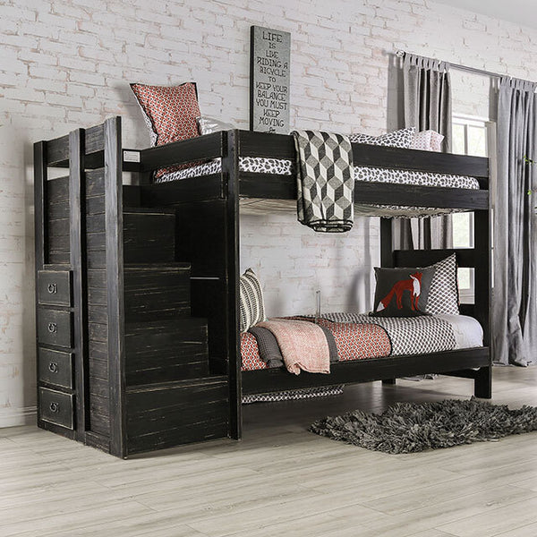 Furniture of America Kids Beds Bunk Bed AM-BK102BK-BED-SLAT IMAGE 1