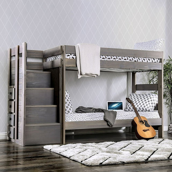 Furniture of America Kids Beds Bunk Bed AM-BK102GY-BED-SLAT IMAGE 1