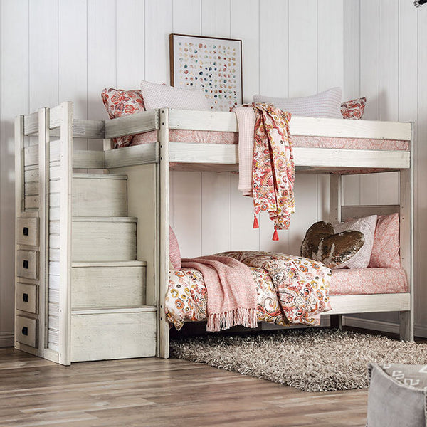Furniture of America Kids Beds Bunk Bed AM-BK102WH-BED-SLAT IMAGE 1