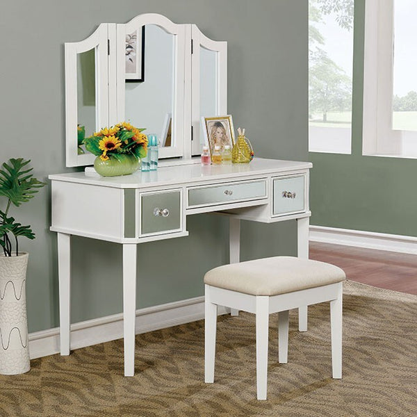 Furniture of America Clarisse Vanity Set CM-DK6148WH IMAGE 1