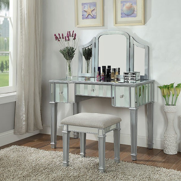 Furniture of America Cyndi Vanity Set CM-DK6361SV-UPS3 IMAGE 1