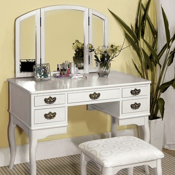 Furniture of America Ashland Vanity Table CM-DK6405WH IMAGE 1