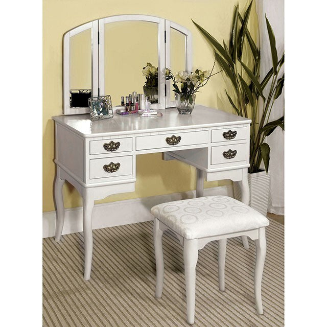 Furniture of America Ashland Vanity Table CM-DK6405WH IMAGE 2