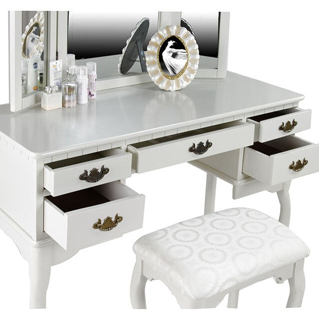Furniture of America Ashland Vanity Table CM-DK6405WH IMAGE 3
