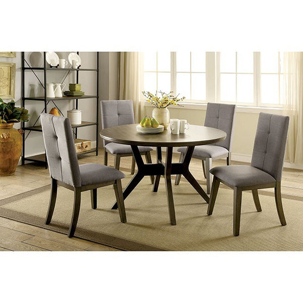 Furniture of America Round Abelone Dining Table CM3354GY-RT-VN IMAGE 1