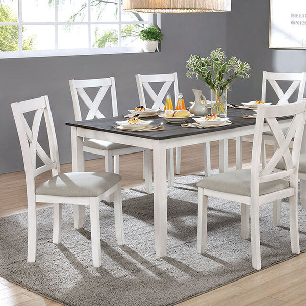 Furniture of America Anya 7 pc Dinette CM3476WH-T-7PK IMAGE 1