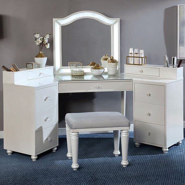 Furniture of America Tracie Vanity Set FOA-DK5686WH-PK IMAGE 1