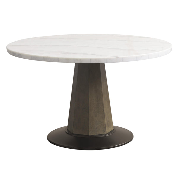 Signature Design by Ashley Round Deluxaney Dining Table with Marble Top and Pedestal Base D757-50B/D757-50T IMAGE 1